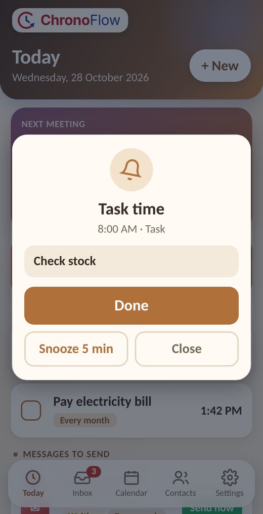 Task alarm